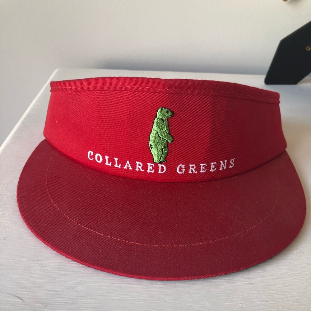 Collared greens bear logo golf visor